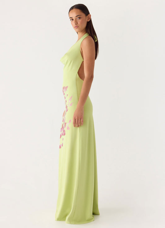 Quaresma Embellished Maxi Dress - Lime