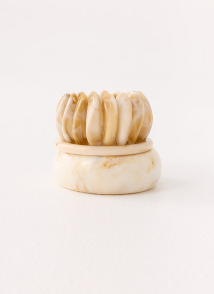 Golden Arc Bangles - Ivory