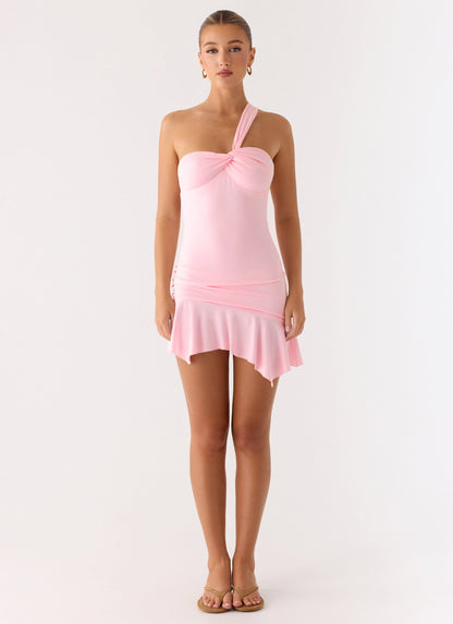 Not Your Fan Cut Out Mini Dress - Pink