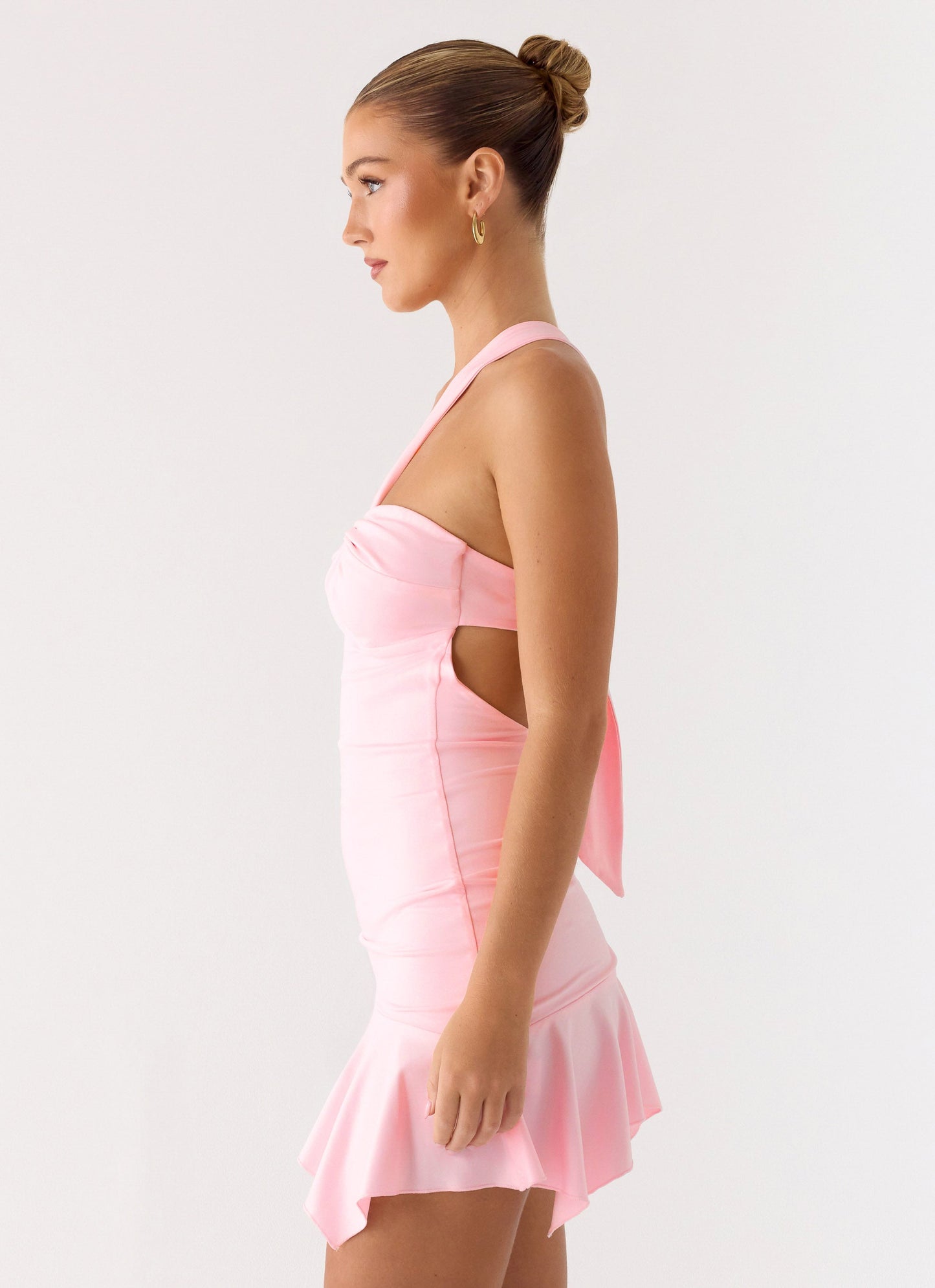 Not Your Fan Cut Out Mini Dress - Pink