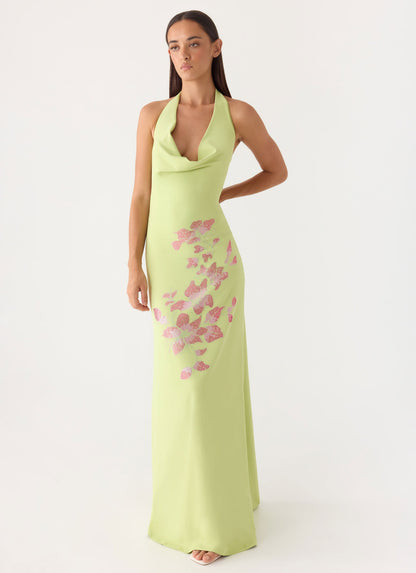 Quaresma Embellished Maxi Dress - Lime