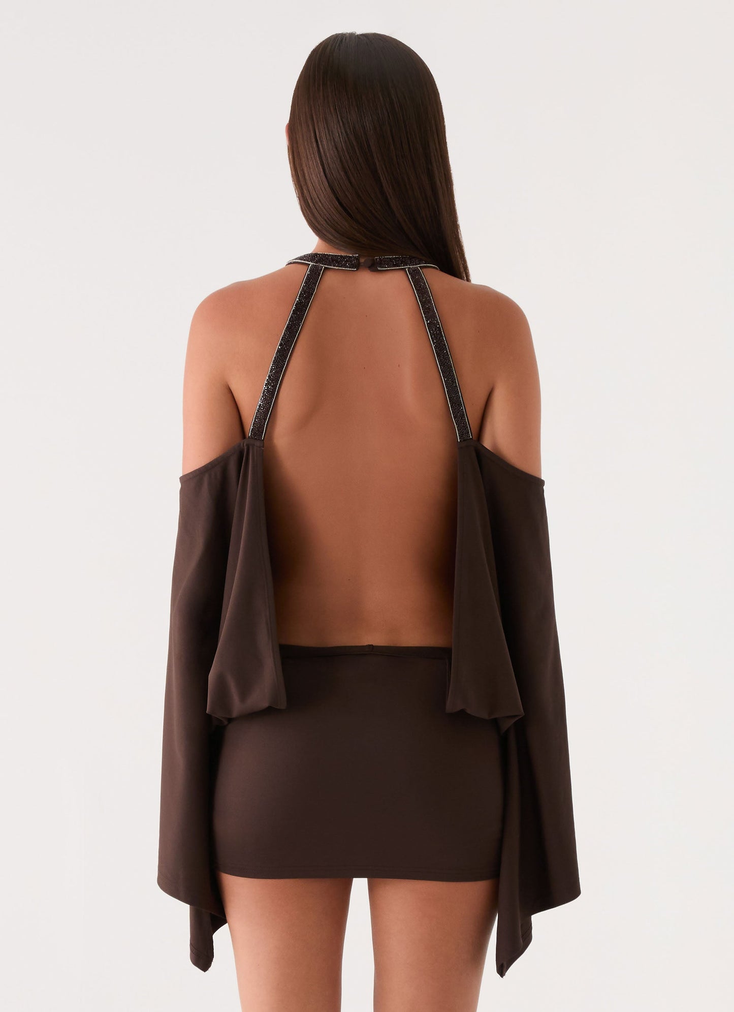 Sanah Long Sleeve Mini Dress - Chocolate