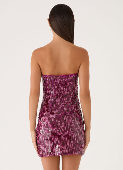 Seliora Sequin Mini Dress - Plum