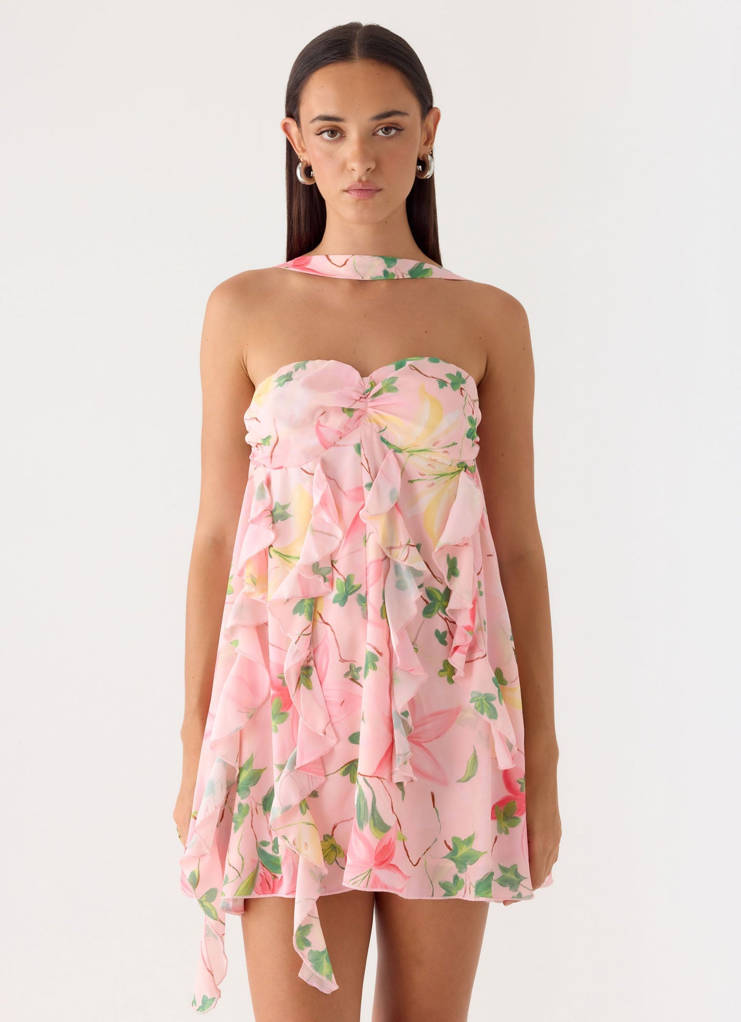 When You Look Mini Dress - Blooming Spring